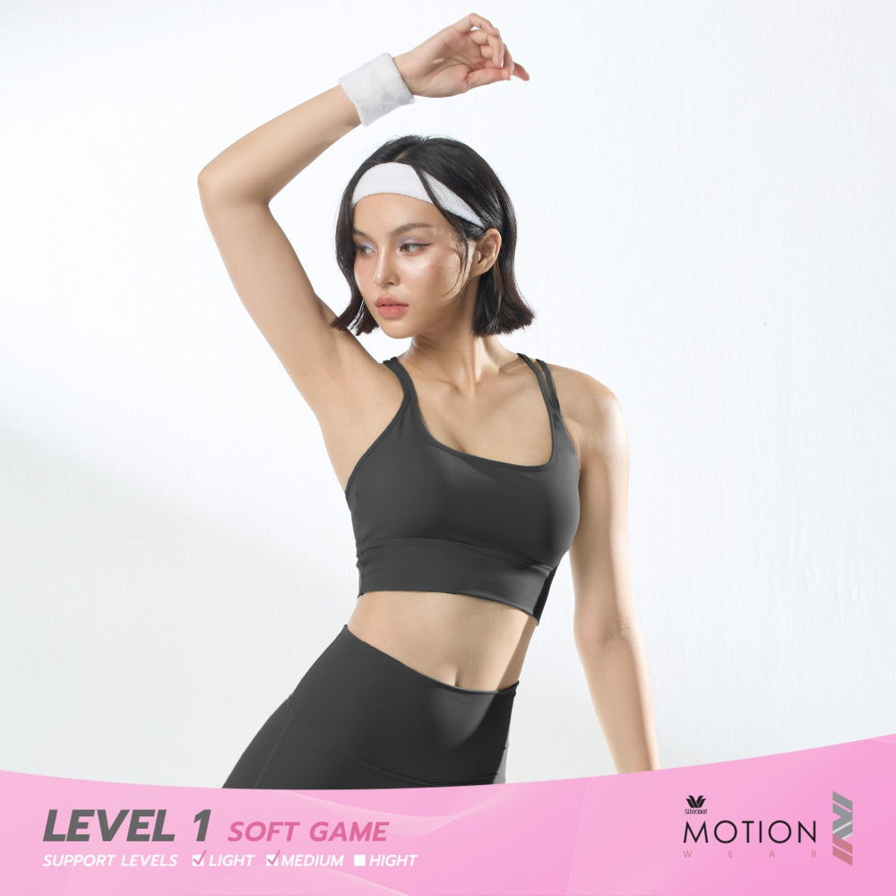 Wacoal Motion Wear บราสำหรับออกกำลังกาย In to Out รุ่น WR3213 สีเทา (DG)