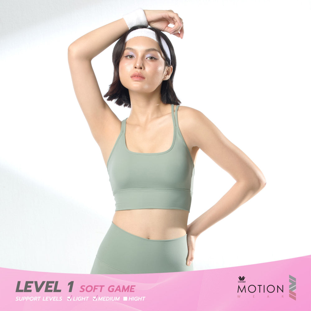 Wacoal Motion Wear บราสำหรับออกกำลังกาย In to Out รุ่น WR3213 สีเขียว (LM)
