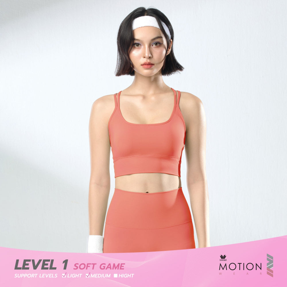 Wacoal Motion Wear บราสำหรับออกกำลังกาย In to Out รุ่น WR3213 สีแดงอมส้ม (PO)