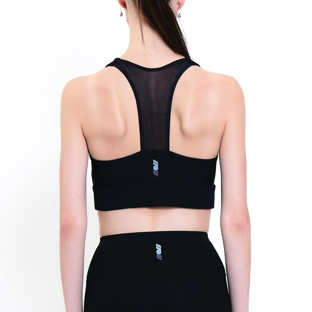 Wacoal Motion Wear บราออกกำลังกายแบบรูดซิปด้านหน้า รุ่น WR3464 สีดำ (BL)