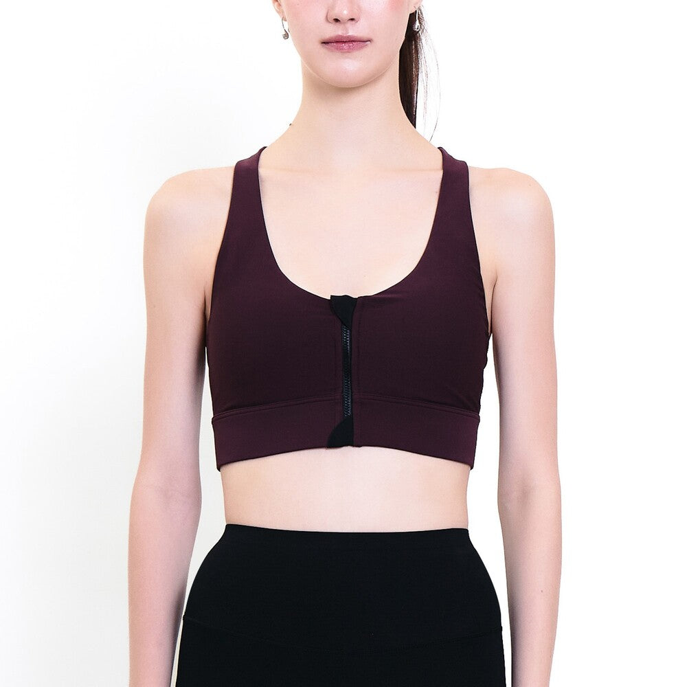Wacoal Motion Wear บราออกกำลังกายแบบรูดซิปด้านหน้า รุ่น WR3464 สีแดง (CH)