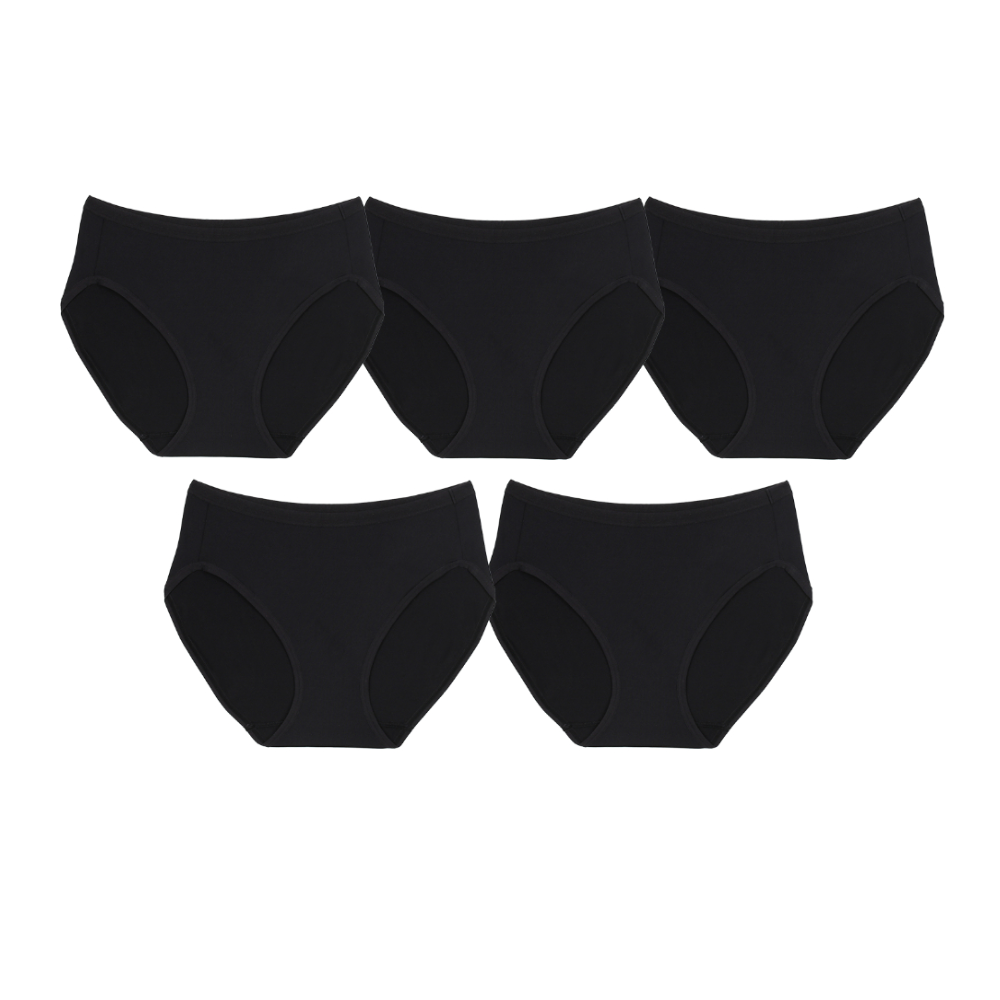 Wacoal Panty pack กางเกงในใส่สบาย รูปแบบบิกินี่ set 5 ชิ้น รุ่น WU1F34 สีดำ (BB)