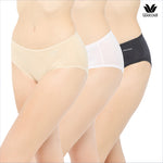 Wacoal Super Soft Nylon Panty Pack 3 pieces, model WU3T92, assorted colors: black-beige-pink