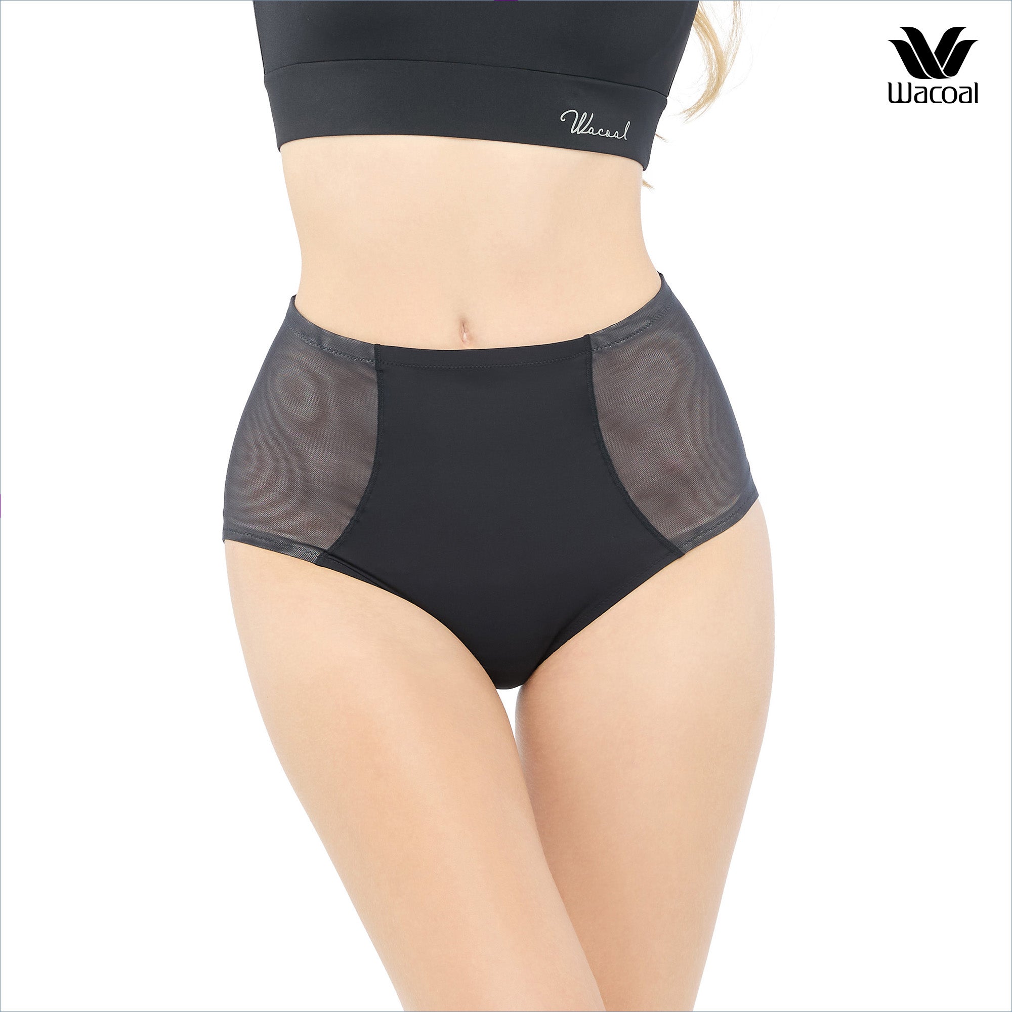 Wacoal Panty Secret Support กางเกงใน SOFT FLEX รุ่น S-FIT WU4977 สีดำ (BL)