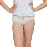 Wacoal Bloom Panty, rubber underwear for children, Pack of 3 pieces, Half style, model WU6A33, white (WH)