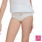 Wacoal Bloom Panty, rubber underwear for children, Pack of 3 pieces, Half style, model WU6A33, white (WH)