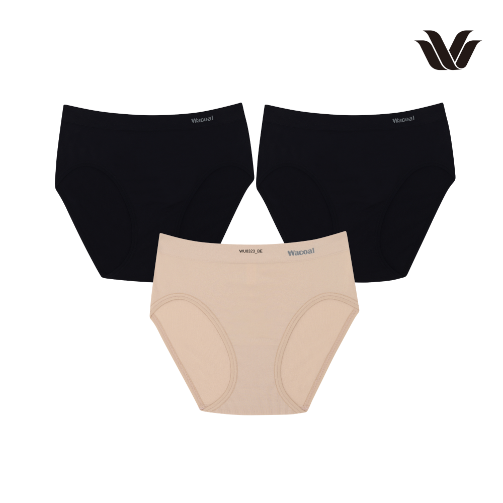 Wacoal Body Seamless Panty กางเกงในรุ่น WU3C23/WU8323 (แพค 3 ชิ้น) คละสี (BL)