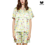 Wacoal Any Thai Any Where Collection วาโก้ ชุดนอนกันโป๊ รูปแบบเสื้อแขนสั้น กางเกงขาสั้น พิมพ์ลายผลไม้ไทย รุ่น WN7V12 สีเขียว (ME)