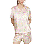 Wacoal Any Thai Any Where Collection Wacoal anti-exposure pajamas, short-sleeved shirt, shorts, Thai dessert print, model WN7V14, yellow (YE)