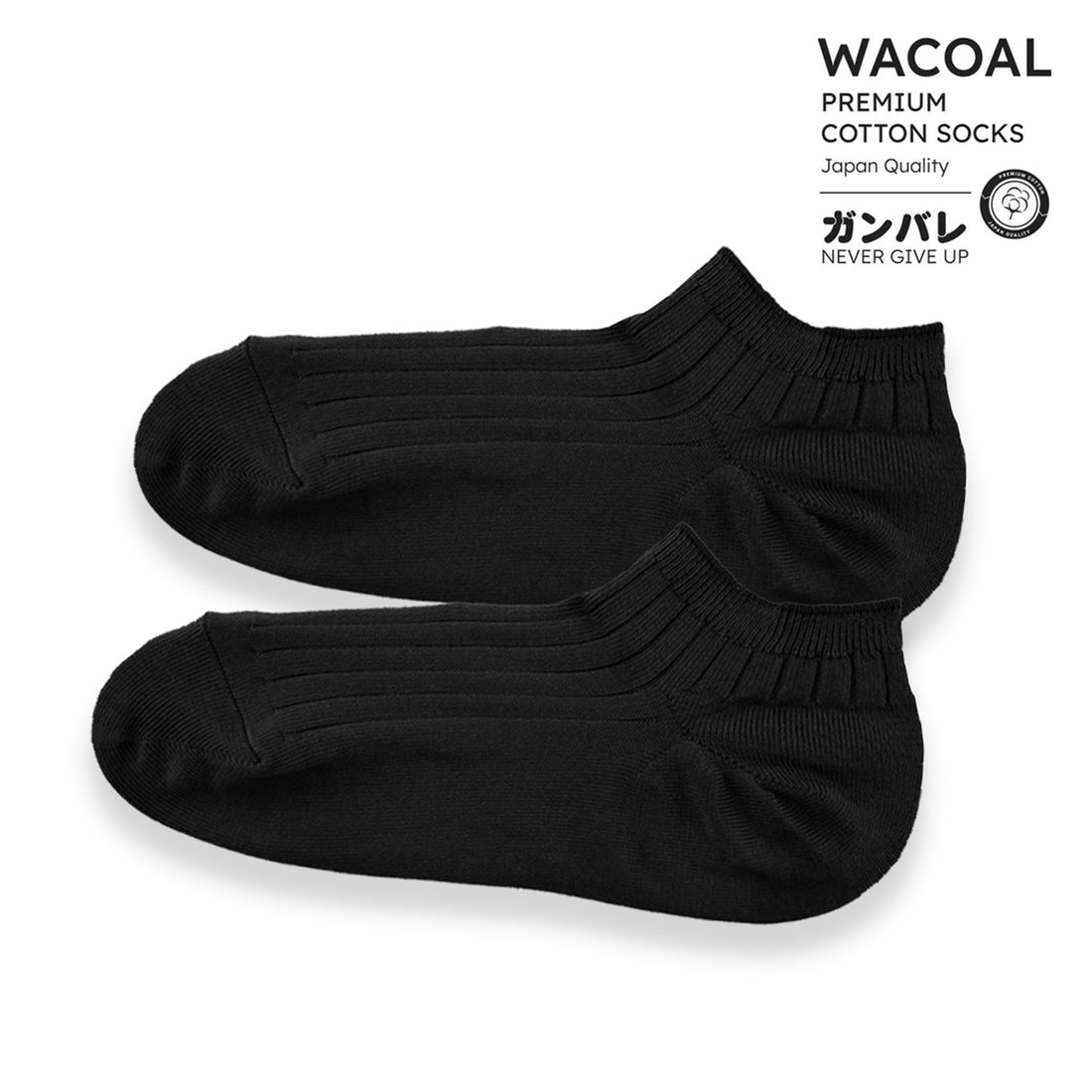 ถุงเท้าข้้อสั้น Cotton Socks Anti-bacteria รุ่น WW1106  สีดำ (BL)