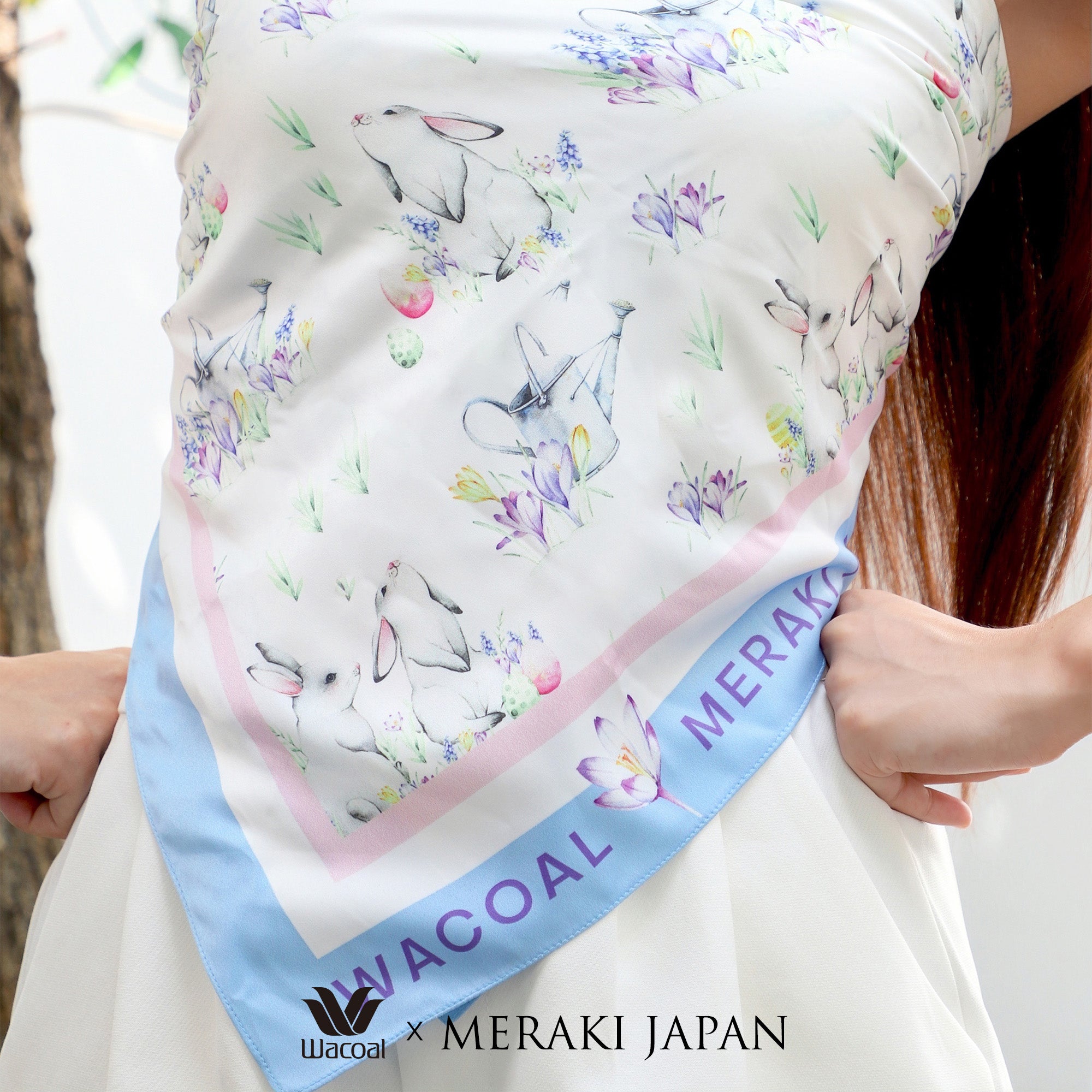 Wacoal x Meraki Rabbit in the Garden ผ้าคลุมไหล่/ผ้าคลุมอเนกประสงค์ รุ่น  WW120300PE สีฟ้า  (PE)