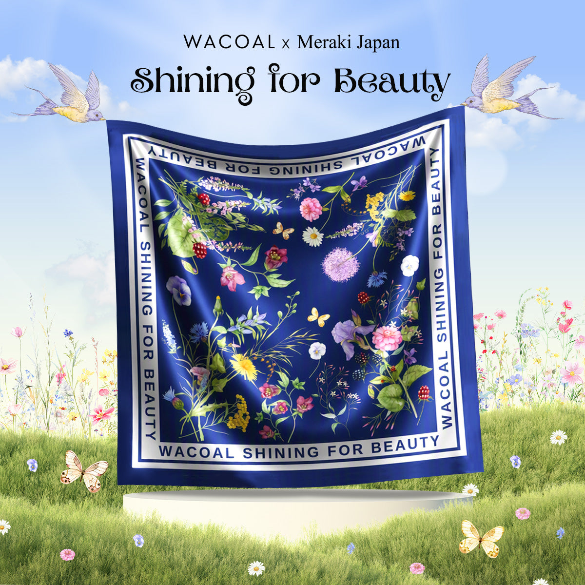 Wacoal x Meraki Shining for Beauty ผ้าคลุมไหล่/ผ้าคลุมอเนกประสงค์ รุ่น WW120800BU สีน้ำเงิน (BU)