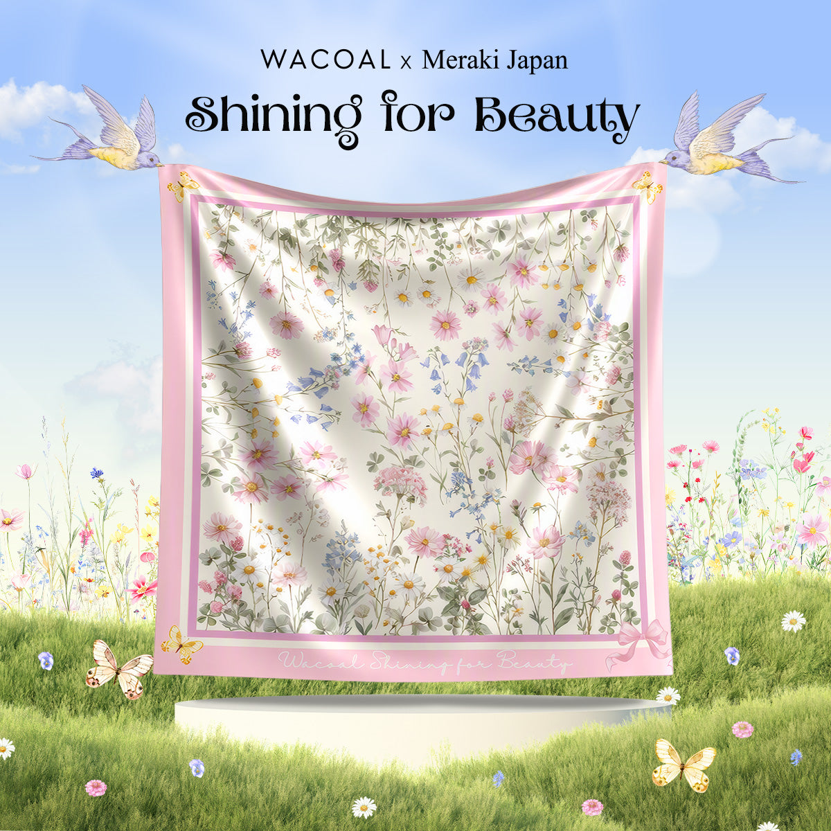 Wacoal x Meraki Shining for Beauty ผ้าคลุมไหล่/ผ้าคลุมอเนกประสงค์ รุ่น WW120800PI สีชมพู (PI)