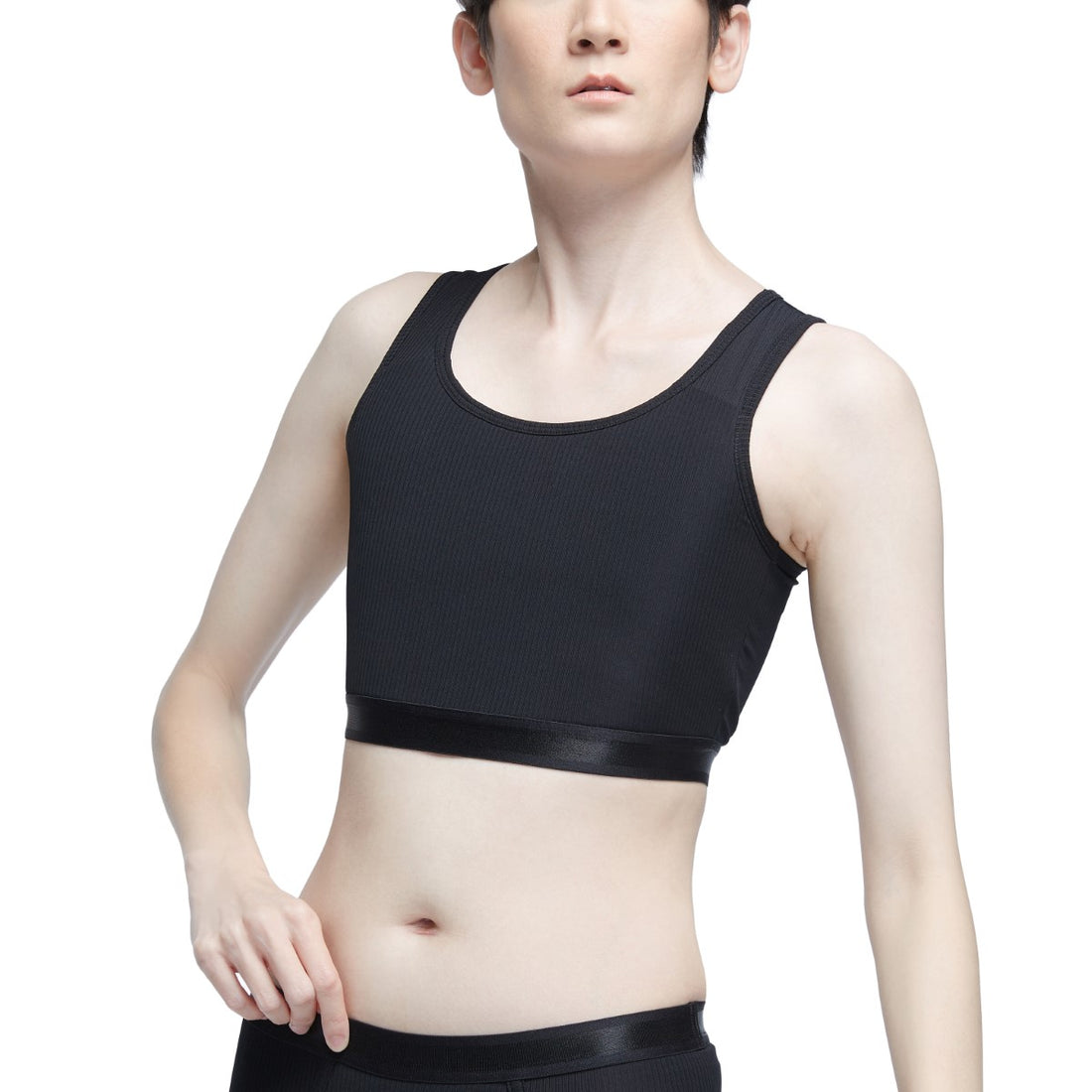 Wacoal FREEDOMเสื้อกล้ามกระชับอกแบบครึ่งตัวซิปด้านข้าง (เสื้อและกางเกงใน) รุ่น WX1506+WX2601 สีดำ (BL)