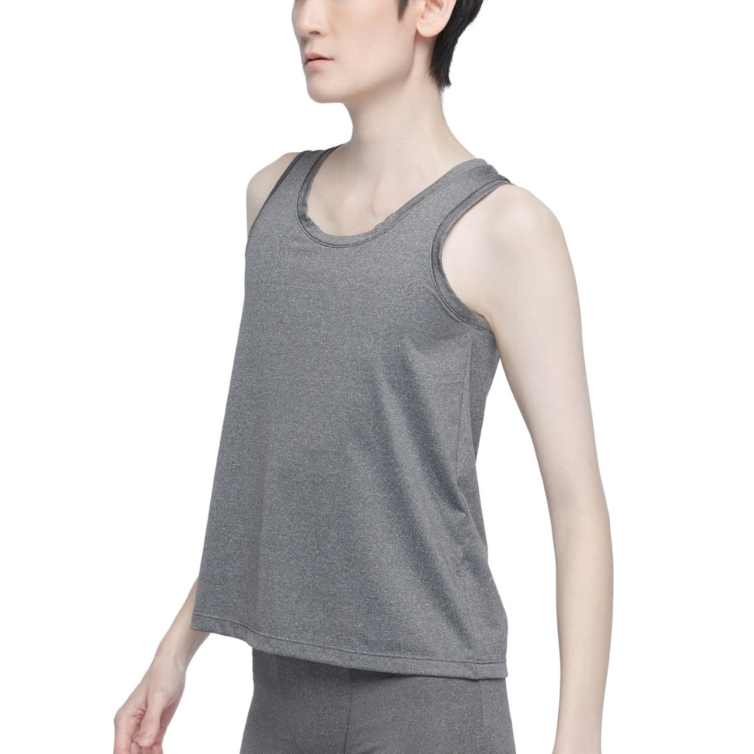 Wacoal FREEDOM Full body tank top (shirt and underwear) model WX1507+WX2602 gray and black (DG)