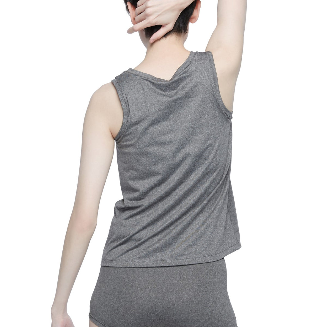 Wacoal FREEDOM Full body tank top (shirt and underwear) model WX1507+WX2602 gray and black (DG)
