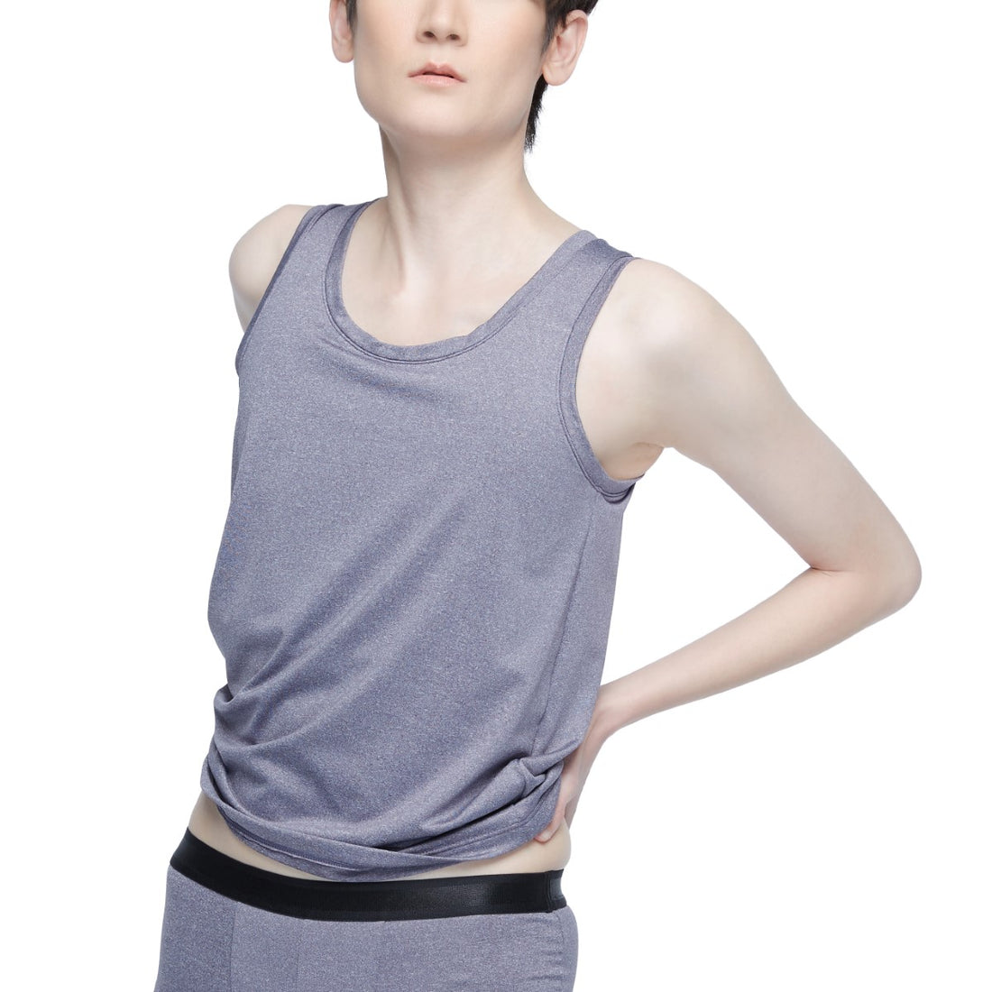 Wacoal FREEDOM Full body tank top (shirt and underwear) model WX1507+WX2602 bluish purple (PU)