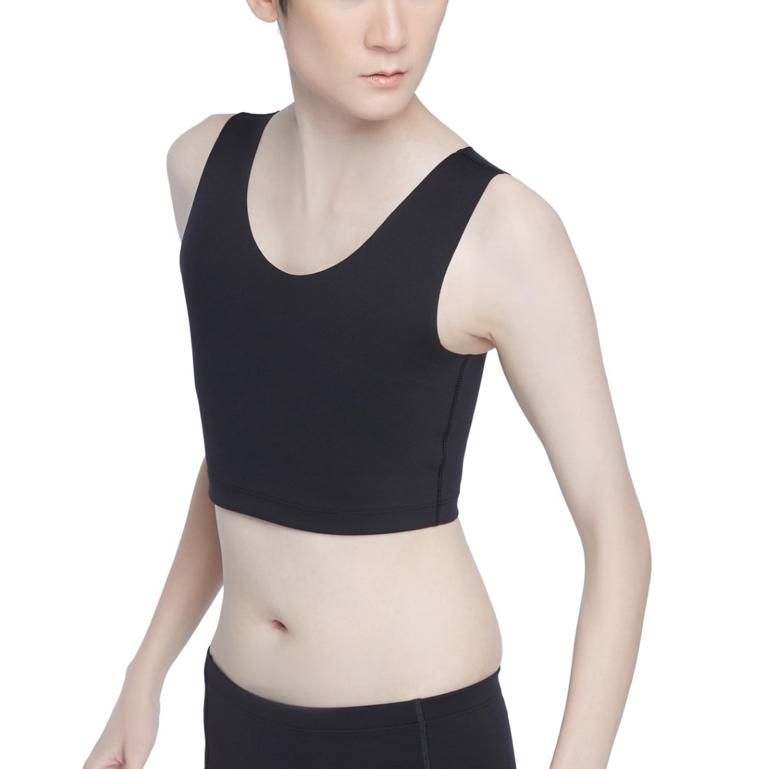 Wacoal FREEDOM Free cut half-body tank top (shirt and underwear) model WX1509+WX2604 black (BL)