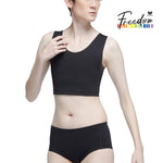 Wacoal FREEDOMเสื้อกล้ามกระชับอก Free cut แบบครึ่งตัว (เสื้อและกางเกงใน) รุ่น WX1509+WX2604 สีดำ (BL)