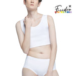 Wacoal FREEDOMเสื้อกล้ามกระชับอก Free cut แบบครึ่งตัว (เสื้อและกางเกงใน) รุ่น WX1509+WX2604 สีขาว (WH)
