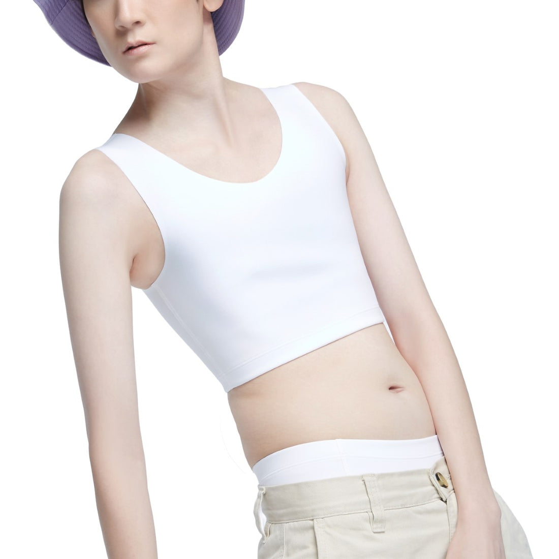 Wacoal FREEDOM Free cut half-body tank top (shirt and underwear) model WX1509+WX2604 white (WH)