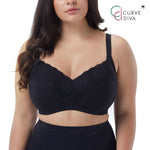 Wacoal Curve Diva Big bra for plus size girls Model WXQ102 Black (BL)