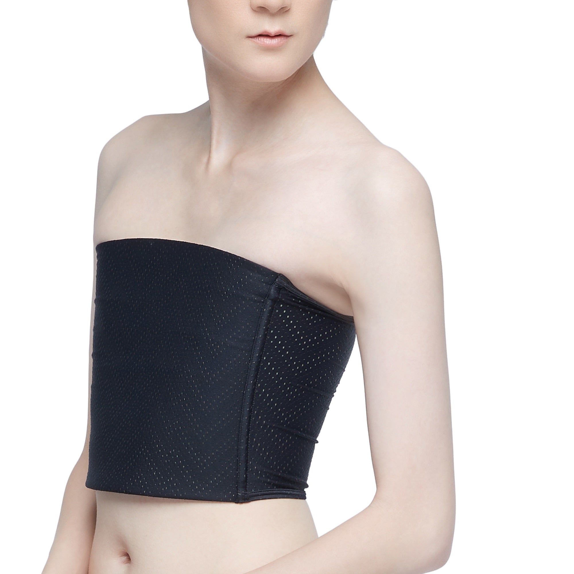Wacoal FREEDOM ผ้าแถบกระชับอกแบบครึ่งตัวตะขอด้านข้างรุ่น WXT102 สีดำ (BL)
