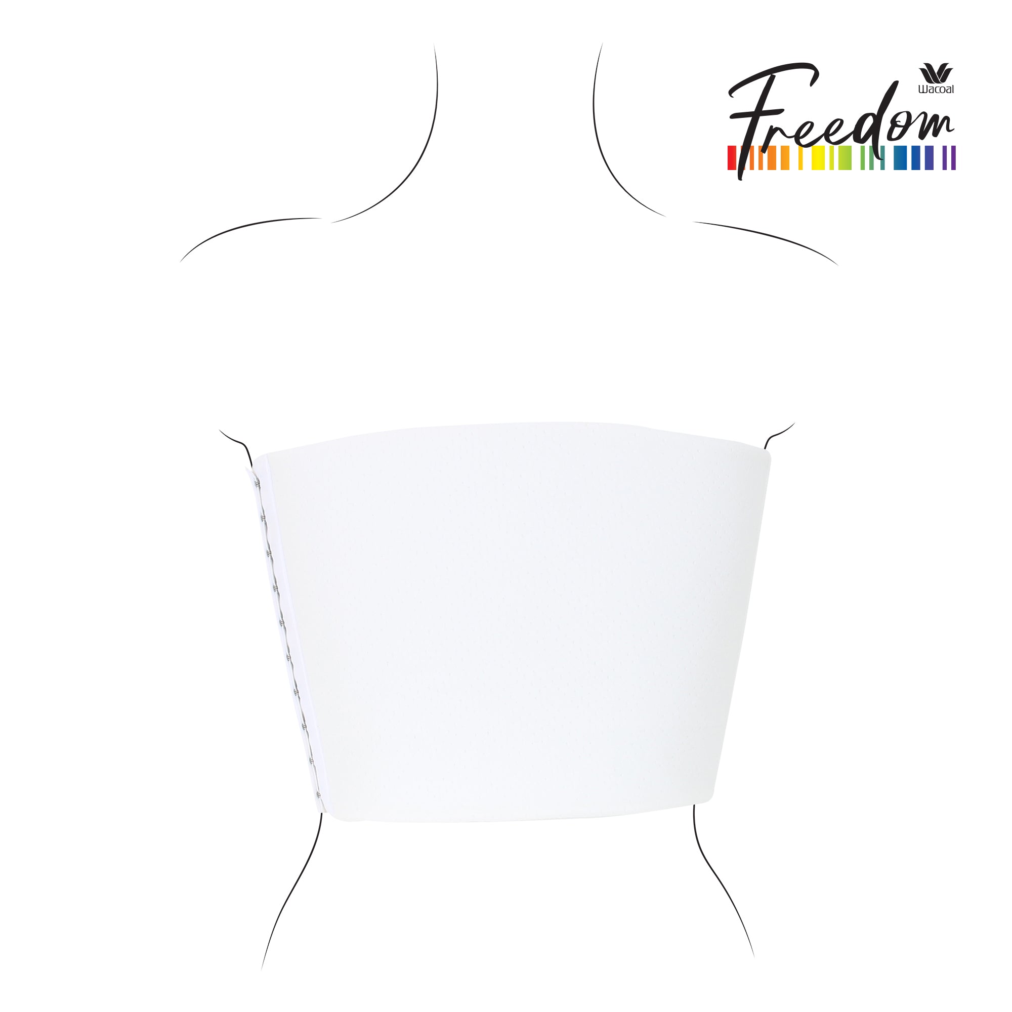 Wacoal FREEDOM ผ้าแถบกระชับอกแบบครึ่งตัวตะขอด้านข้างรุ่น WXT102 สีขาว (WH)
