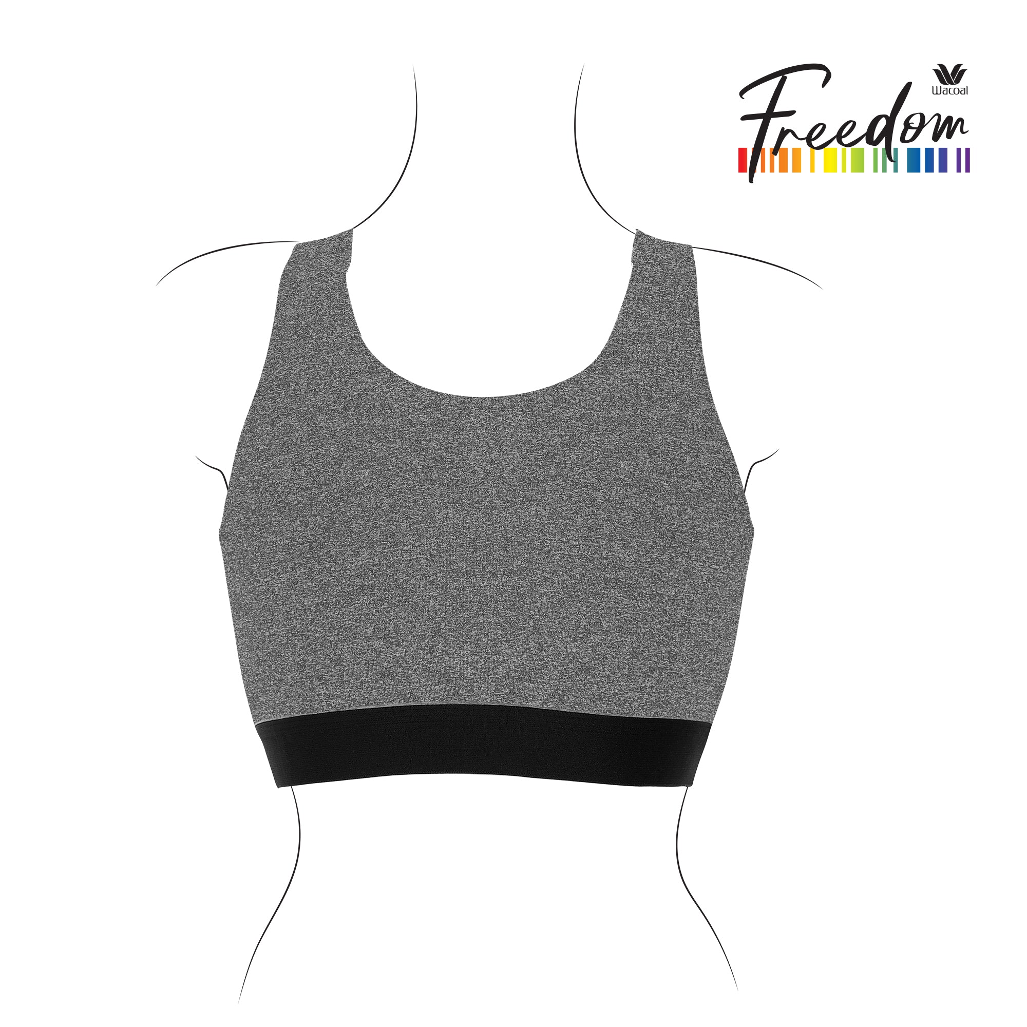 Wacoal FREEDOM เสื้อกล้ามกระชับอก แบบครึ่งตัว รุ่น WXT301 สีเทา (GY)