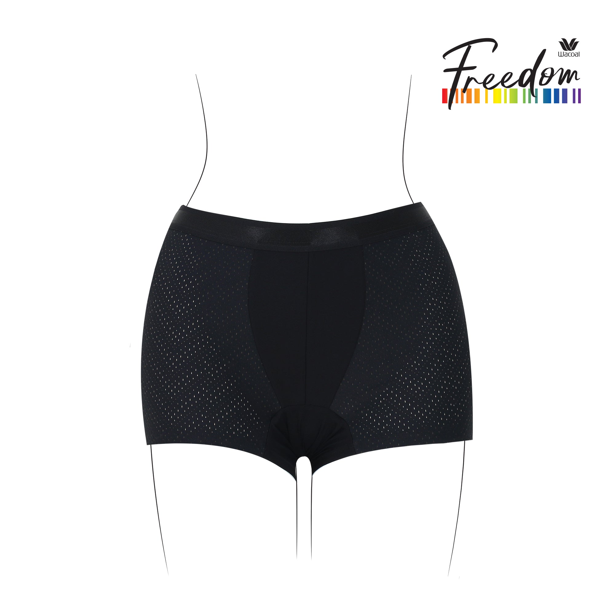 Wacoal FREEDOM กางเกงใน แบบBoxer Briefs รุ่น WXU201 สีดำ (BL)