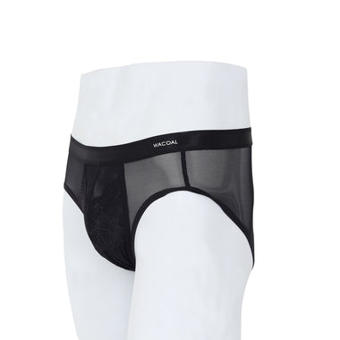Wacoal Freedom กางเกงในชาย bikini  เรียบเนียน กระชับ ผ้าทอลายตาข่ายรุ่น WXU301 สีดำ (BL)