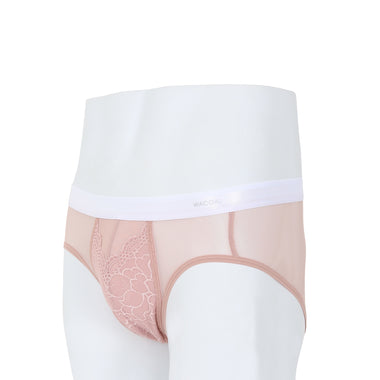 Wacoal Freedom กางเกงในชาย bikini  เรียบเนียน กระชับ ผ้าทอลายตาข่ายรุ่น WXU301 สีชมพูกุหลาบป่า (WR)