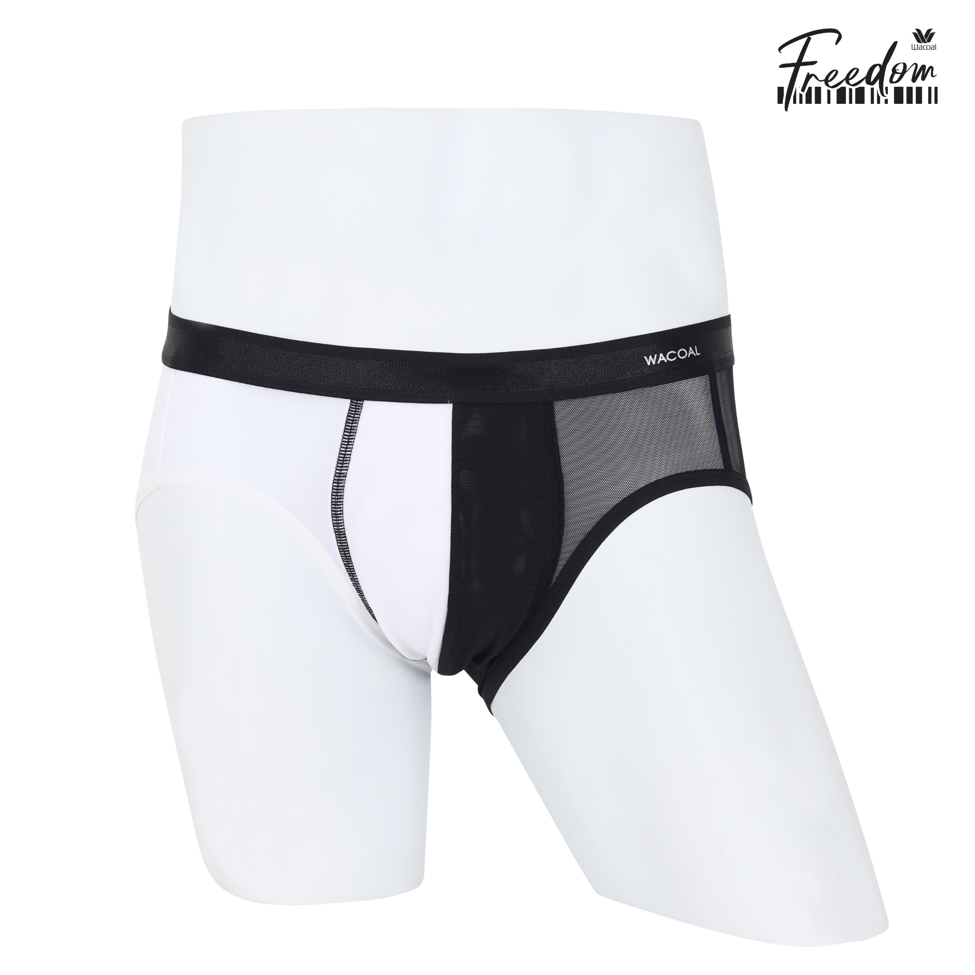 Wacoal Freedom LIMITED กางเกงในชาย (BIKINI)Two tone NudeX รุ่น  WXU302 สีดำ (BL)