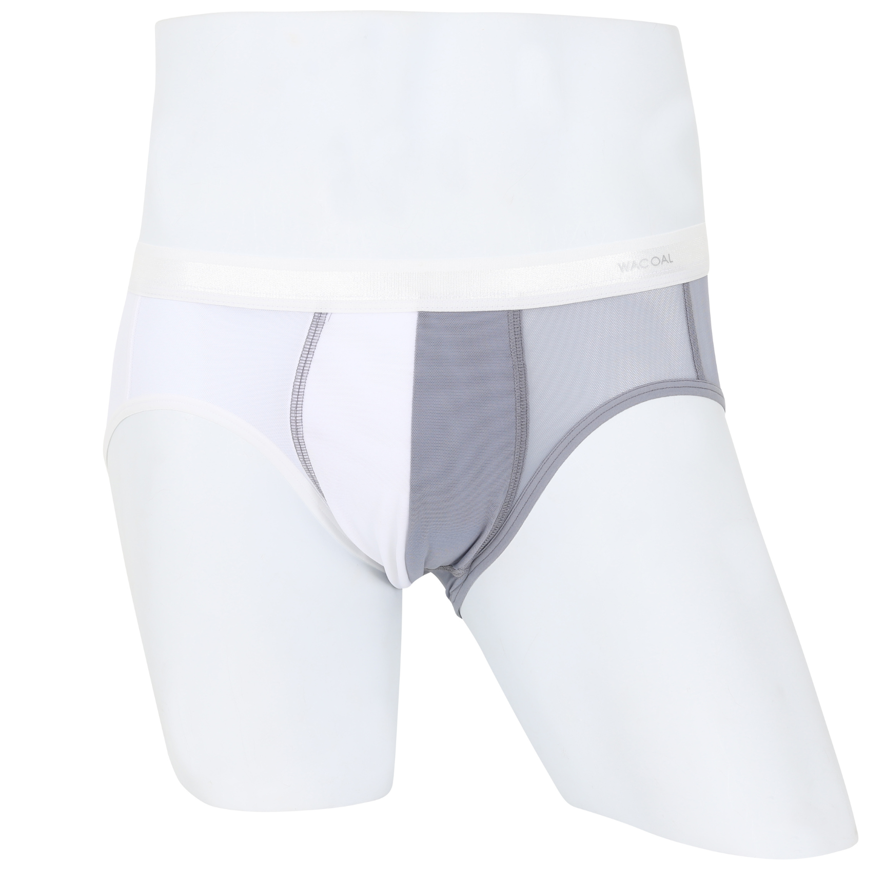 Wacoal กางเกงในผู้ชาย Bikini See-Through Two Tone รุ่น  WXU302 สีดำ (GY)