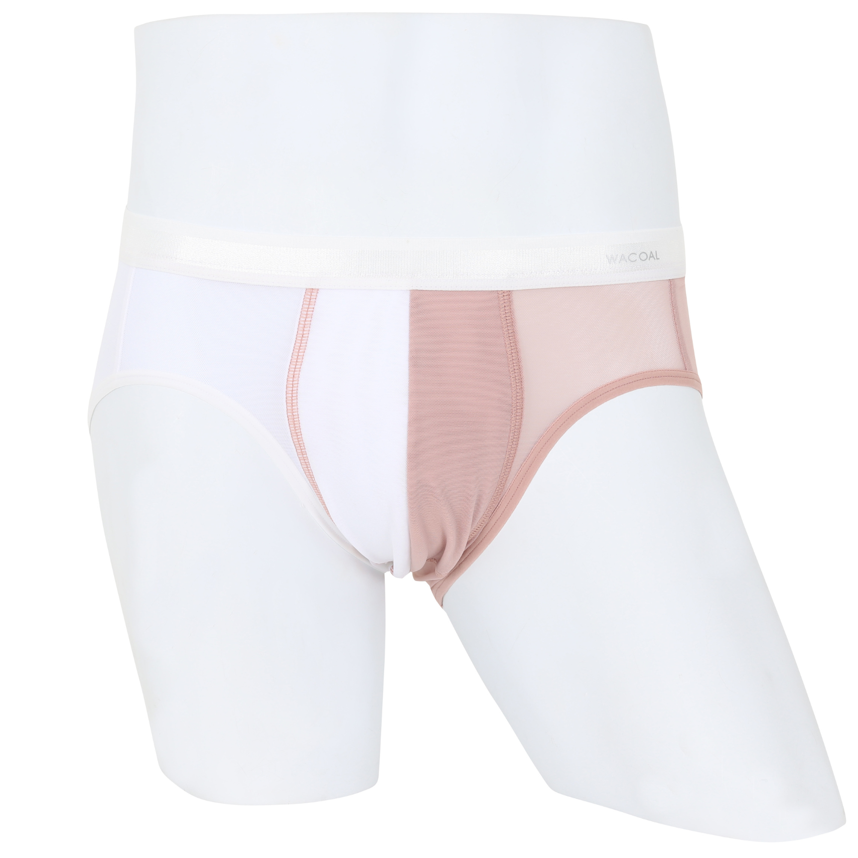 Wacoal กางเกงในผู้ชาย Bikini See-Through Two Tone รุ่น  WXU302 สีชมพูกุหลาบป่า (WR)