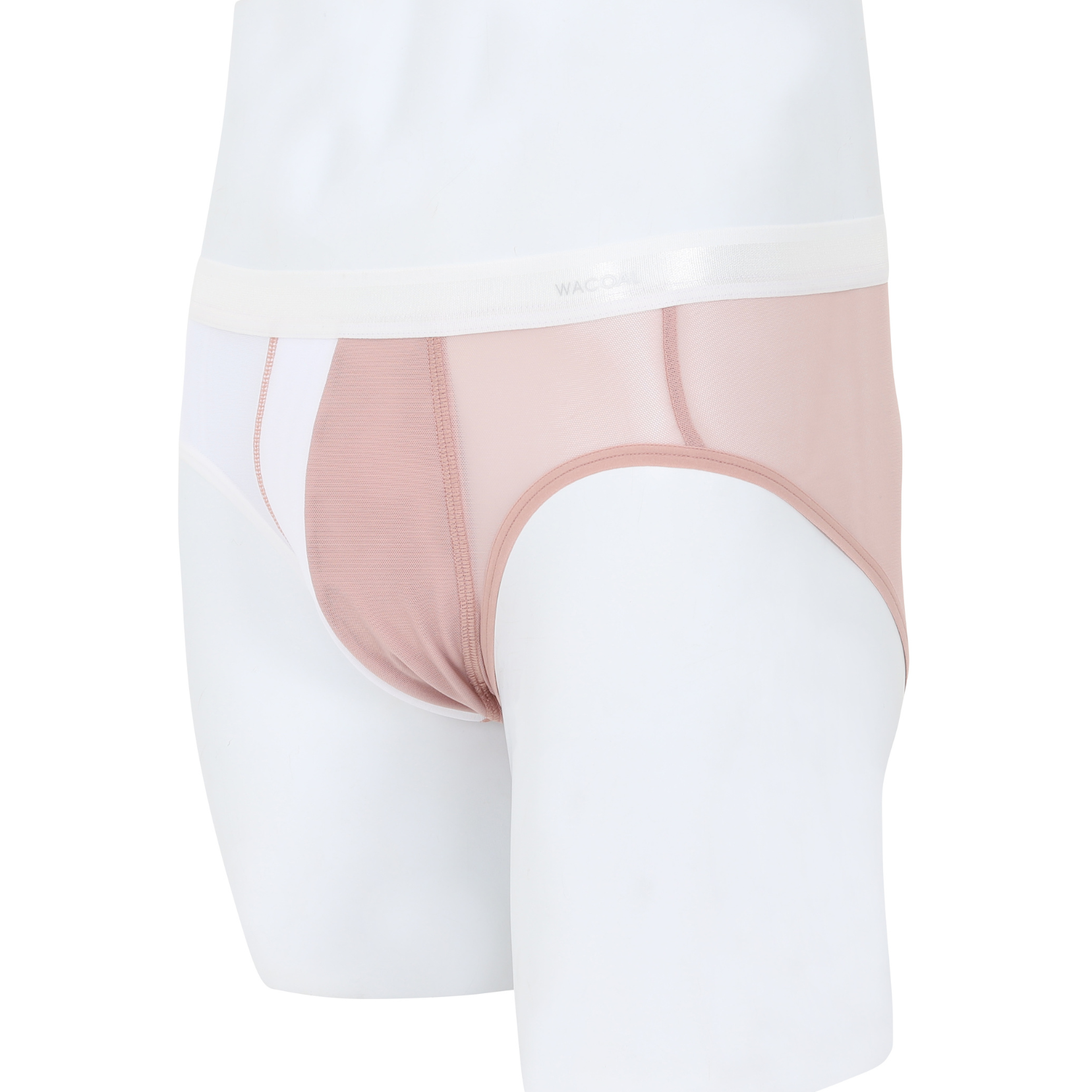 Wacoal กางเกงในผู้ชาย Bikini See-Through Two Tone รุ่น  WXU302 สีชมพูกุหลาบป่า (WR)