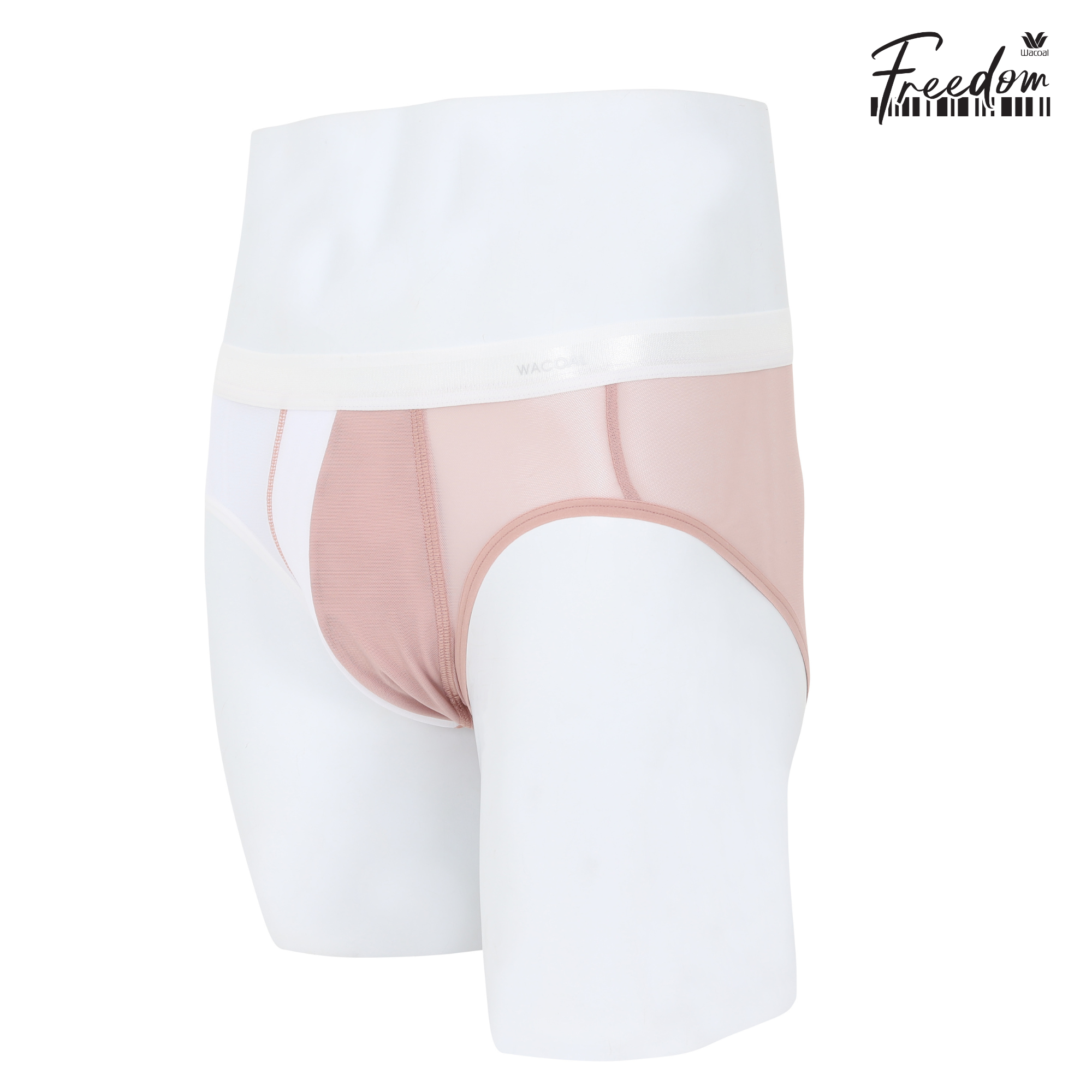 Wacoal Freedom LIMITED กางเกงในชาย (BIKINI)Two tone NudeX รุ่น  WXU302 สีชมพูกุหลาบป่า (WR)