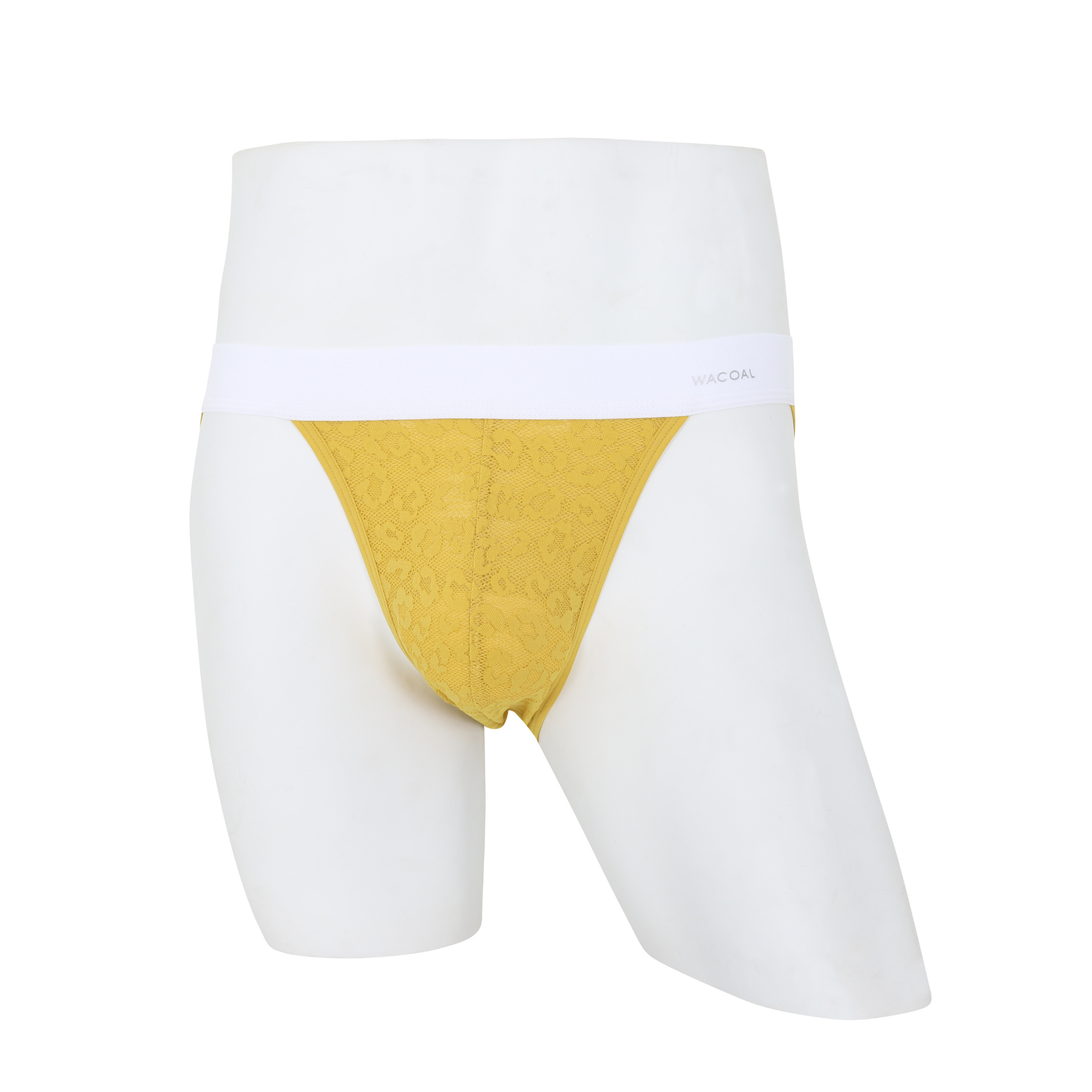 Wacoal กางเกงในผู้ชาย FASHION SEE THROUGH (high-cut lace briefs) รุ่น WXU304 สี เหลืองมัสตาร์ด (MT)