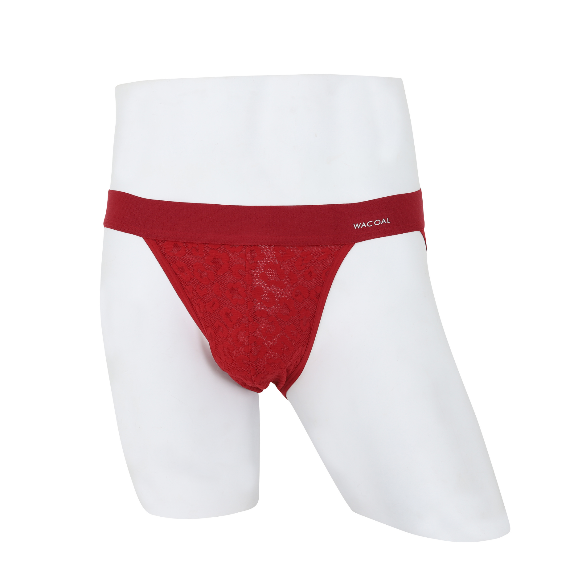 Wacoal กางเกงในผู้ชาย FASHION SEE THROUGH (high-cut lace briefs) รุ่น WXU304 สี ดำ (RE)