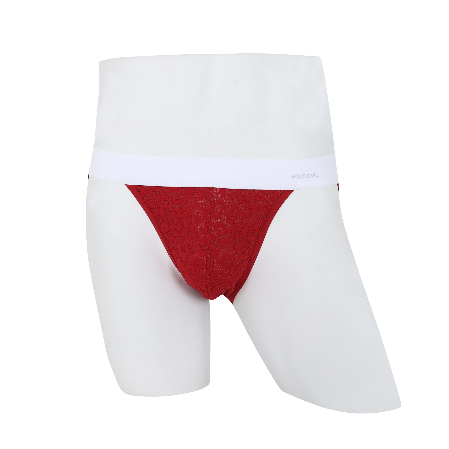 Wacoal กางเกงในผู้ชาย FASHION SEE THROUGH (high-cut lace briefs) รุ่น WXU305 สี แดง (RE)