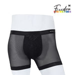 Wacoal Freedom กางเกงใน Boxer เรียบเนียน กระชับ ผ้าทอลายตาข่าย รุ่น WXU401 สีดำ (BL)