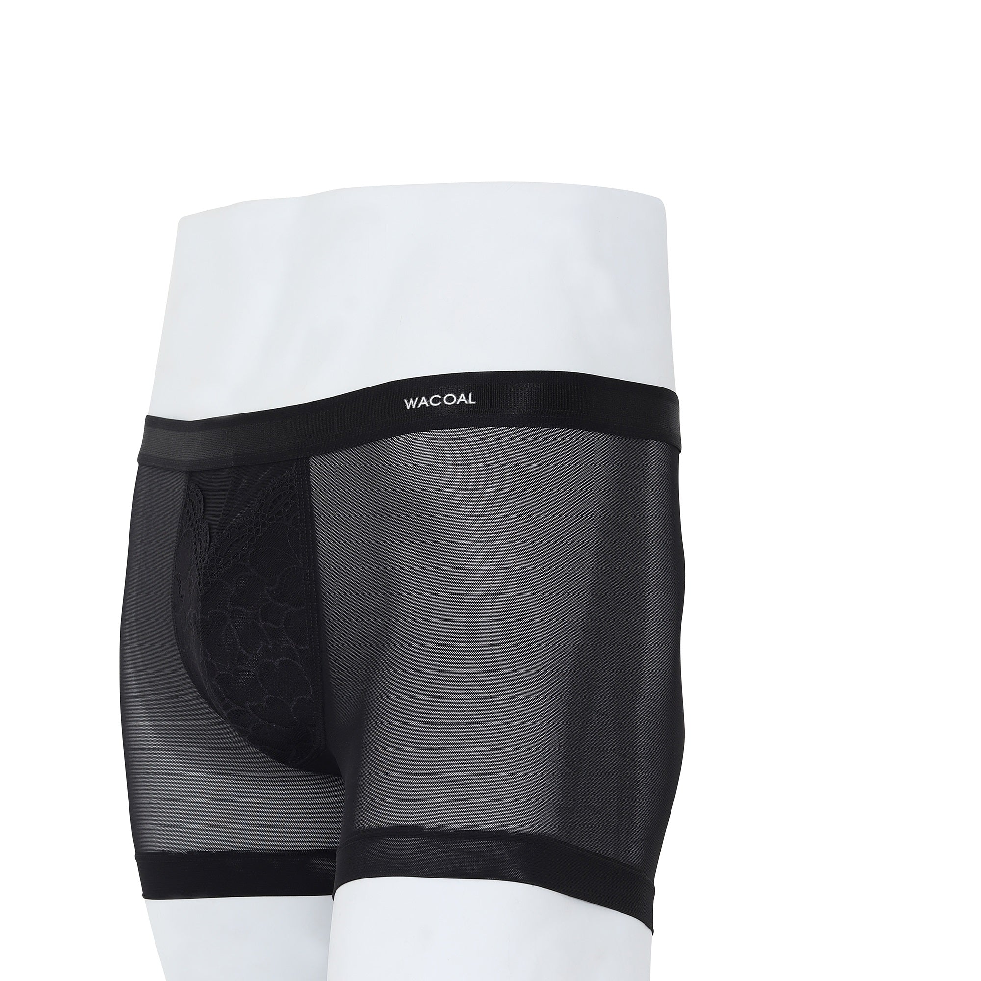 Wacoal Freedom กางเกงใน Boxer เรียบเนียน กระชับ ผ้าทอลายตาข่าย รุ่น WXU401 สีดำ (BL)