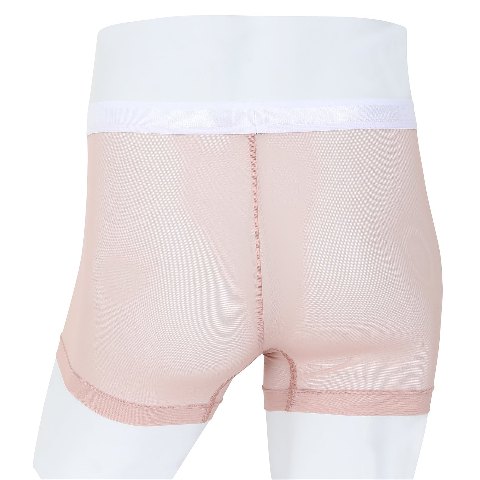 Wacaol กางเกงในผู้ชาย Boxer See-Through Lace แต่งลูกไม้ รุ่น WXU401 สีชมพูกุหลาบป่า (WR)