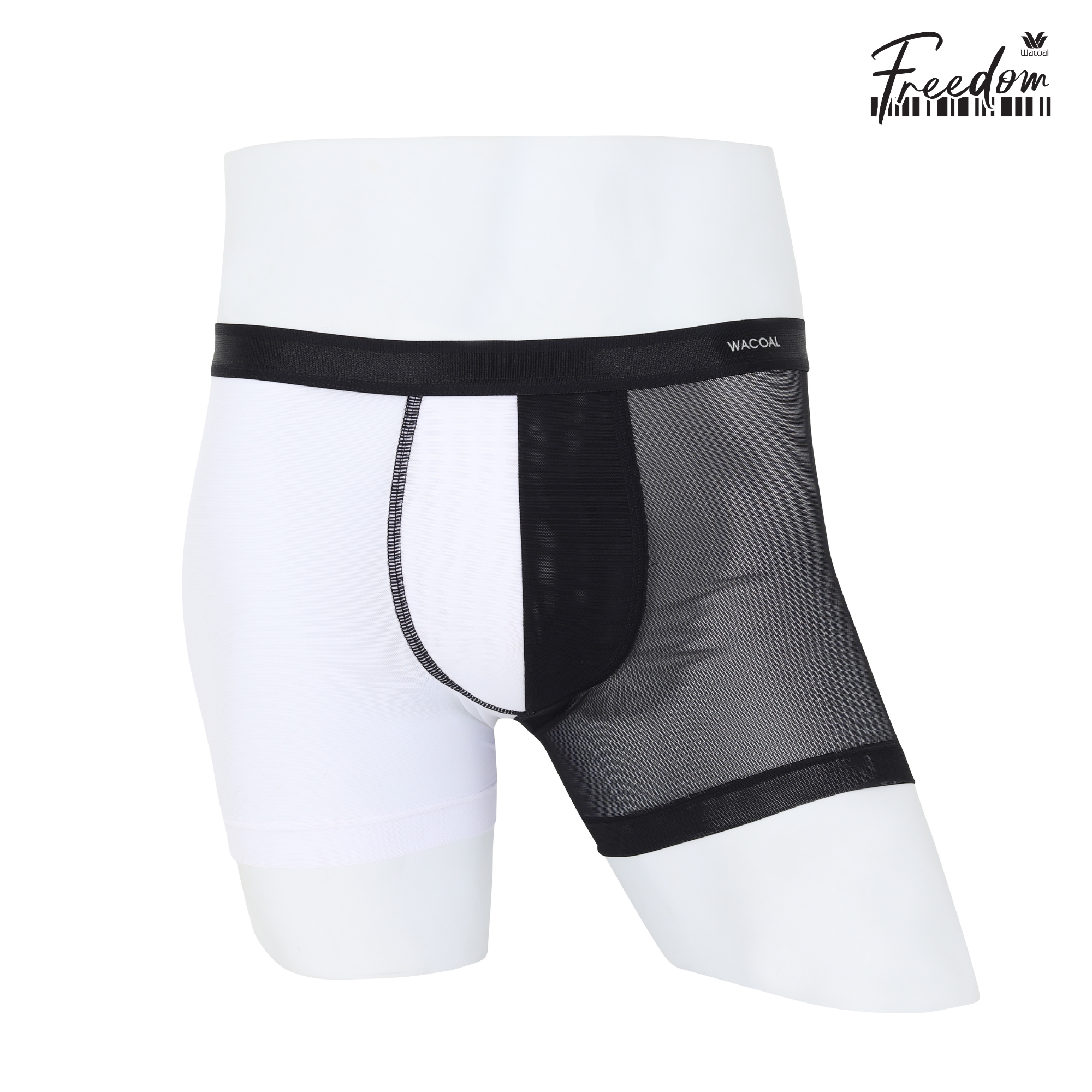 Wacoal Freedom LIMITED กางเกงในชาย (BOXER) Two tone NudeX รุ่น WXU402 สีดำ (BL)
