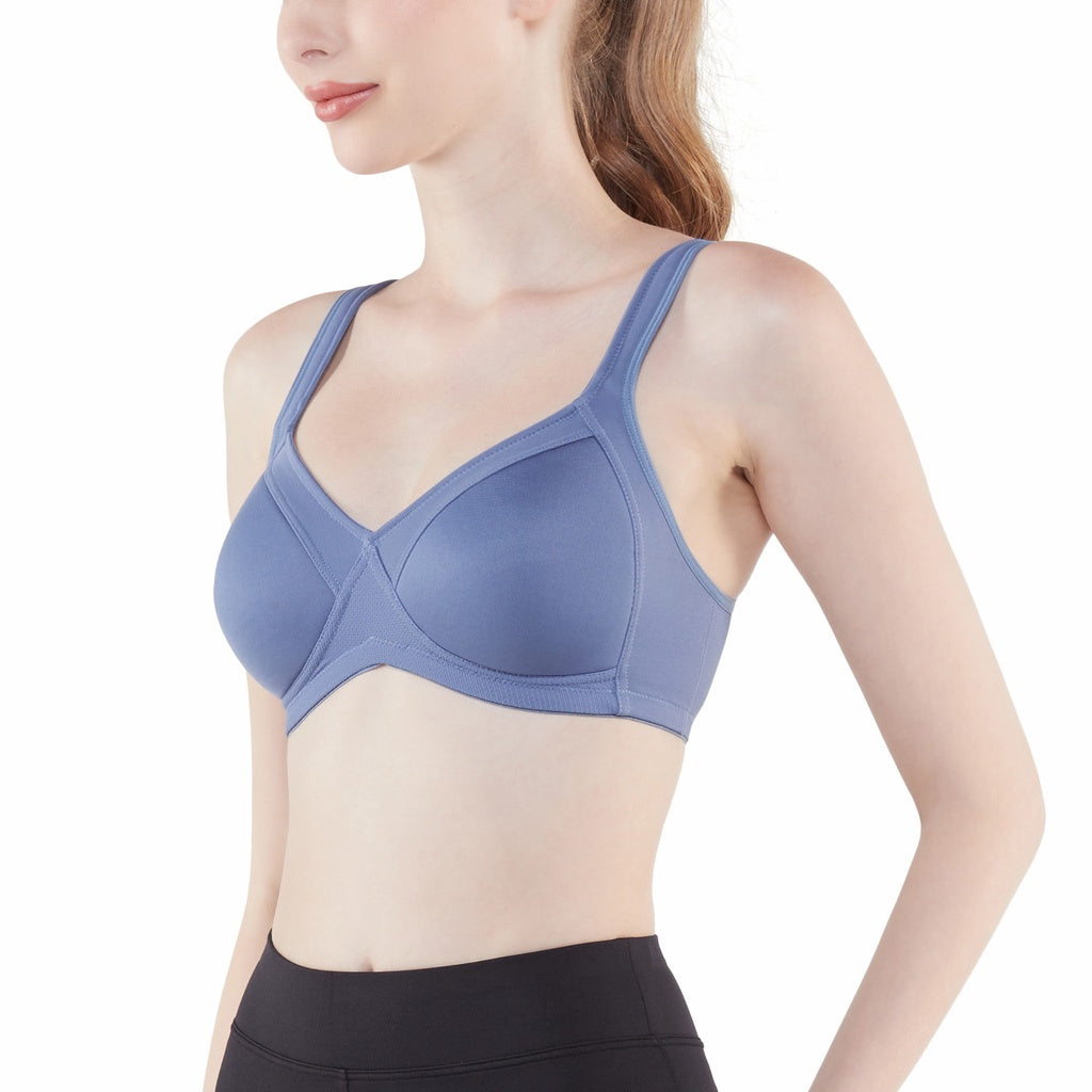 วาโก้บราสำหรับออกกำลังกาย crossfit(X) Motion Wear  รุ่น WR1482 สีเทาออกน้ำเงิน (NG)