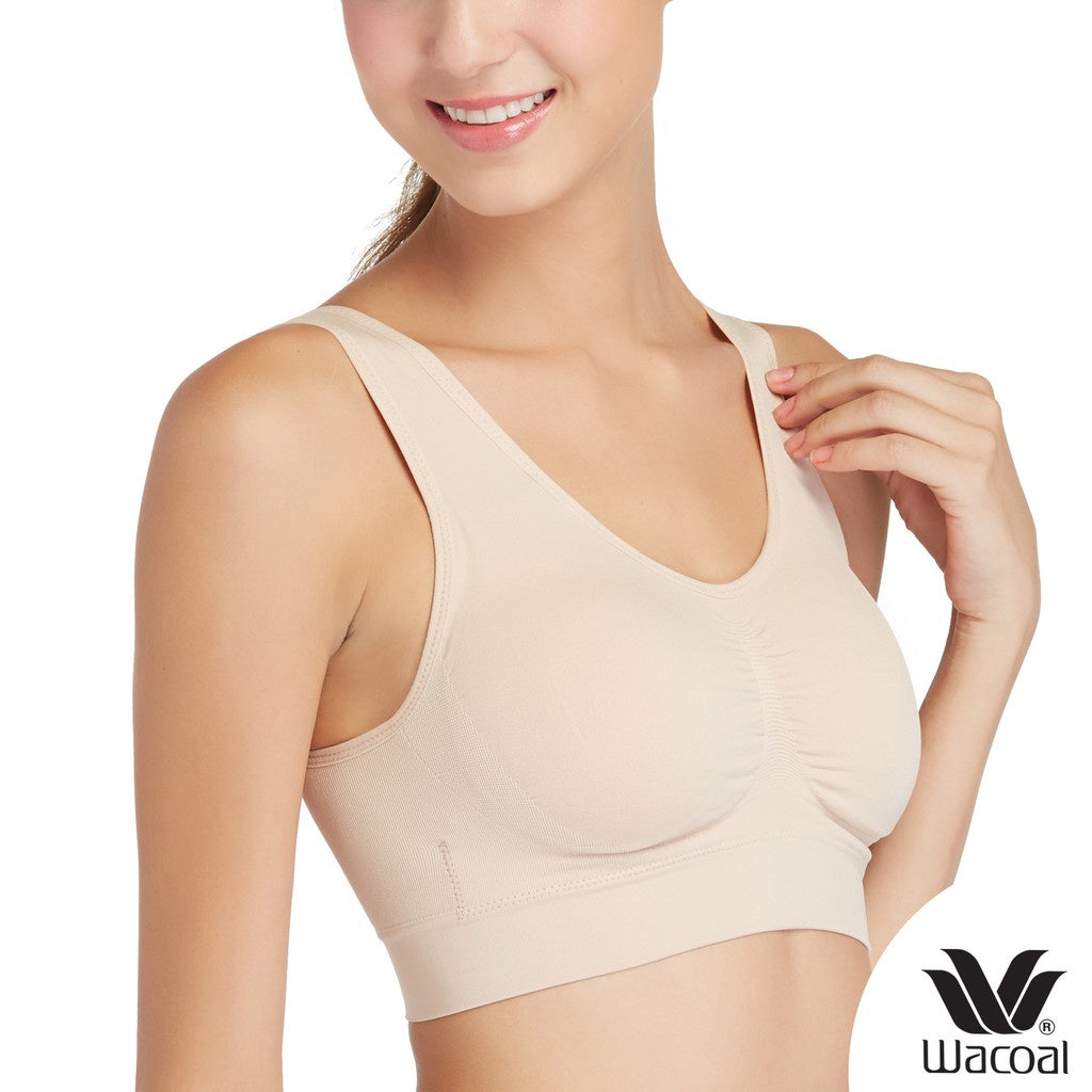 Wacoal Seamless Bra ชุดชั้นในไม่มีโครงรูปแบบสวมหัว - WH9C24 สีเบจ (BE)
