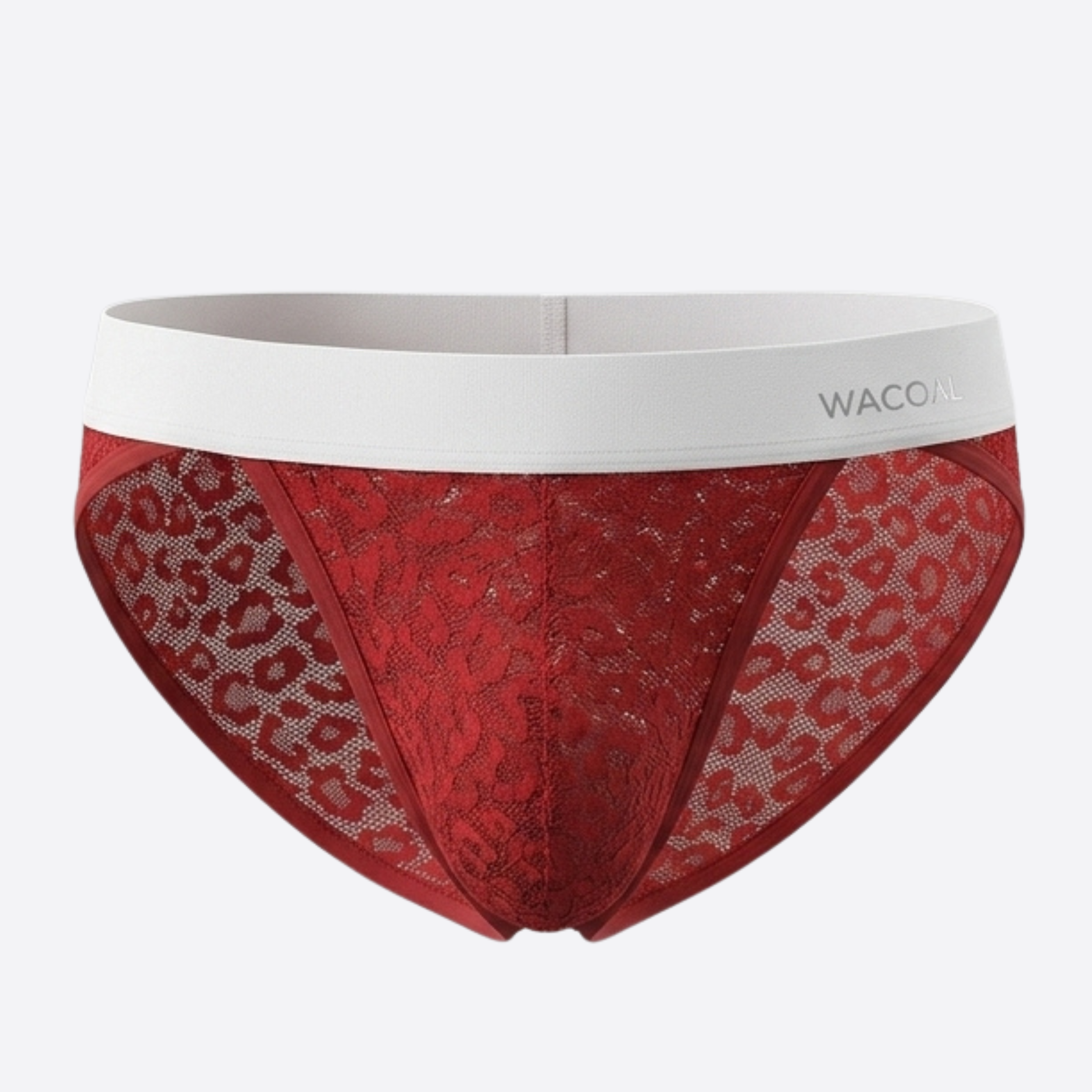 Wacoal กางเกงในผู้ชาย FASHION SEE THROUGH (high-cut lace briefs) รุ่น WXU305 สี แดง (RE)