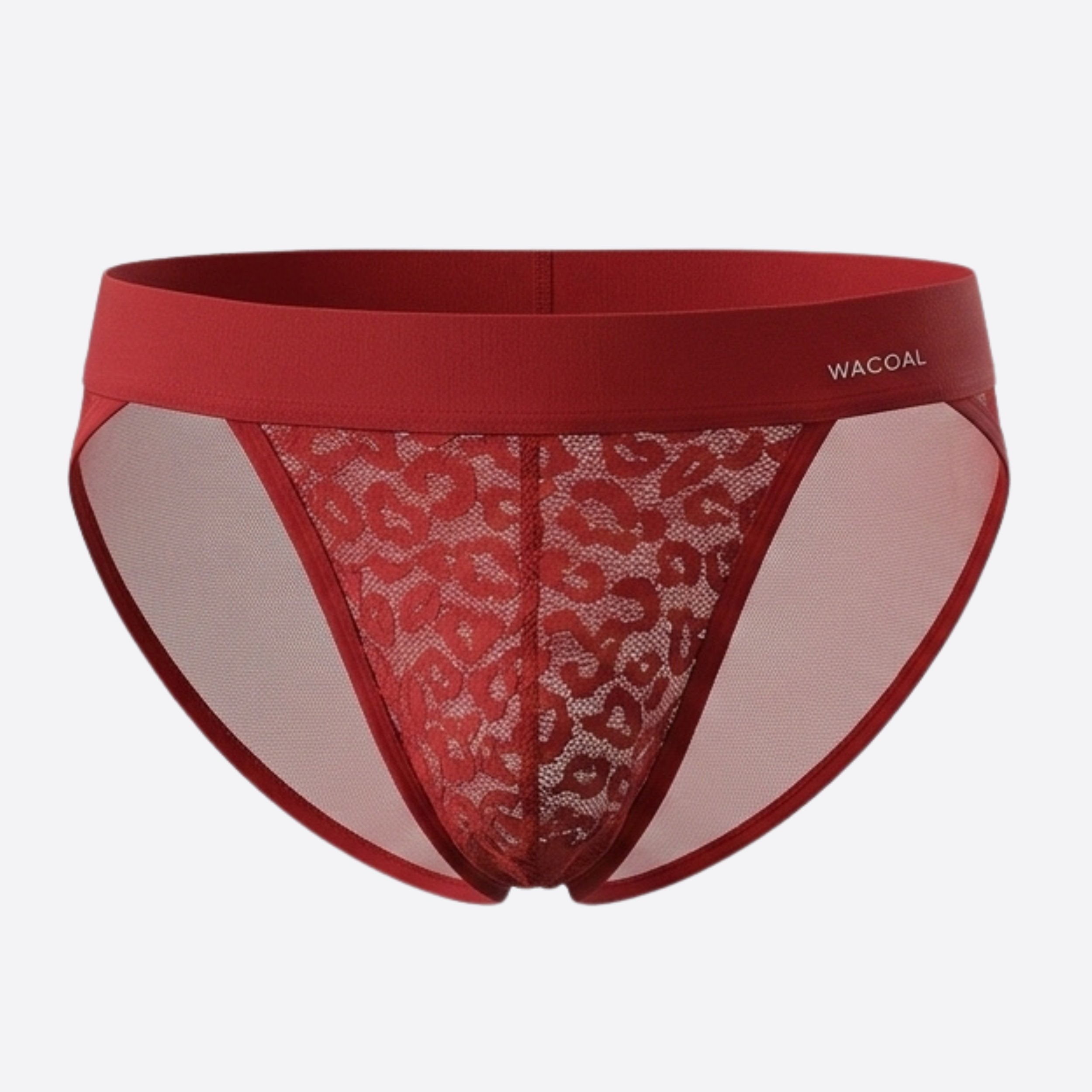 Wacoal กางเกงในผู้ชาย FASHION SEE THROUGH (high-cut lace briefs) รุ่น WXU304 สี ดำ (RE)