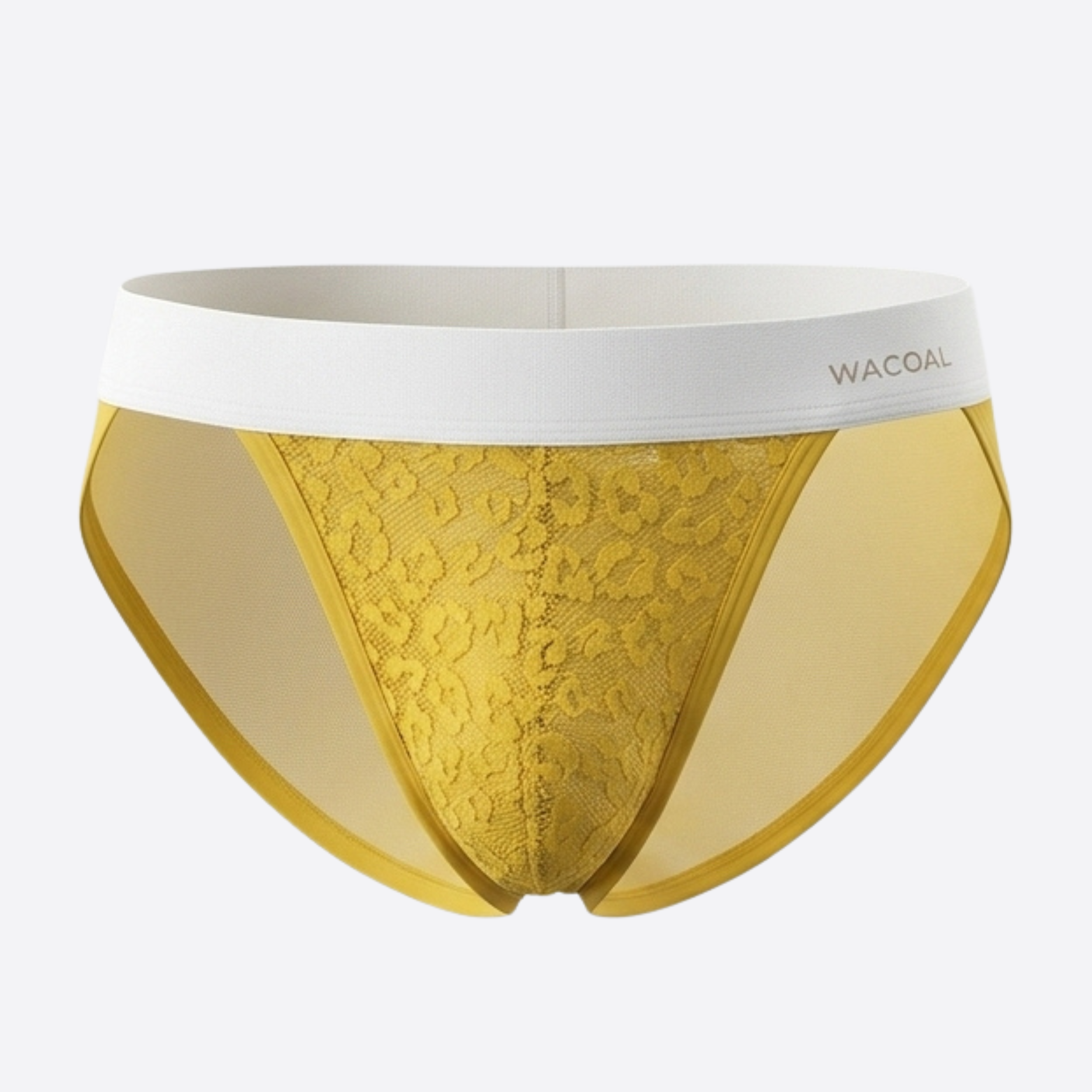 Wacoal กางเกงในผู้ชาย FASHION SEE THROUGH (high-cut lace briefs) รุ่น WXU304 สี เหลืองมัสตาร์ด (MT)