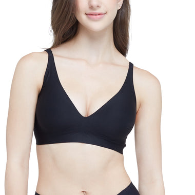 Wacoal smooth underwear set, wireless bra, Smart Size, thin sponge, model MM1X72, black (BL)